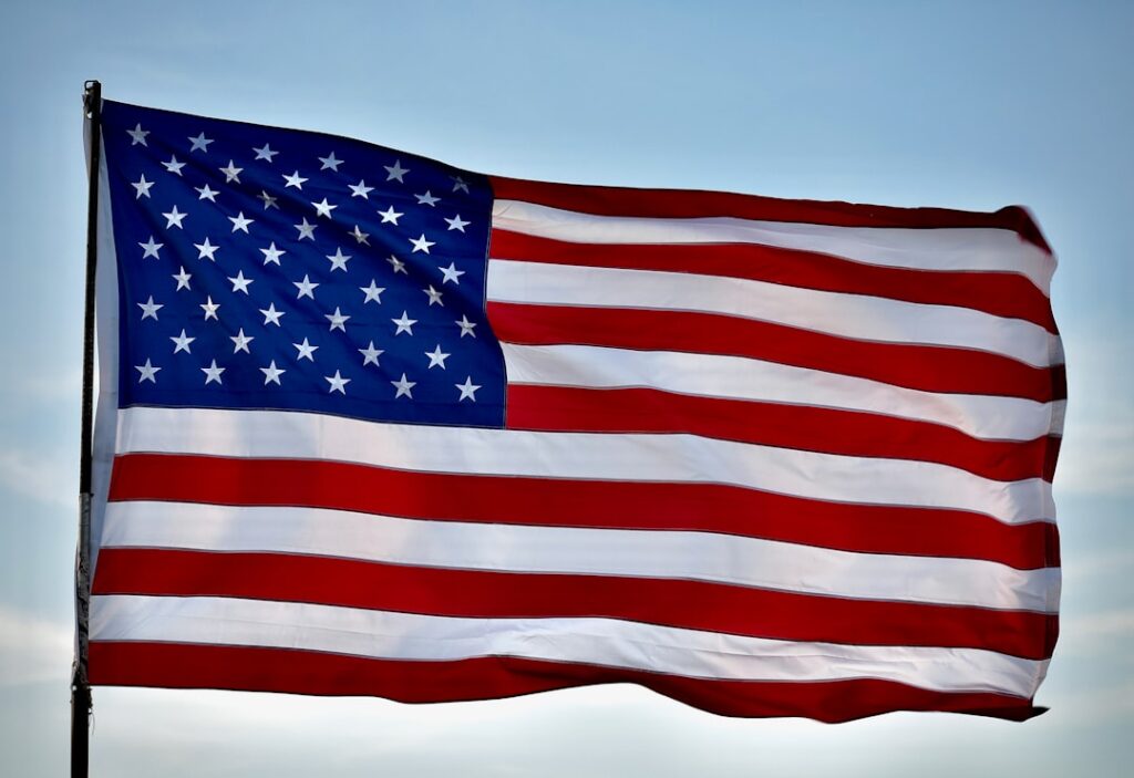 American flag waving